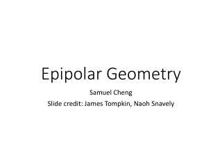 Epipolar Geometry