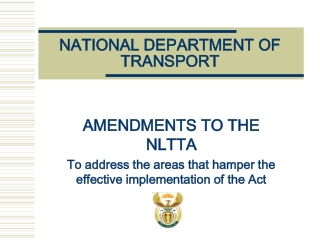 NATIONAL DEPARTMENT OF TRANSPORT