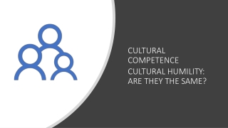 CULTURAL C OM P ET E N C E CULTURAL HUMILITY: ARE THEY THE SAME?