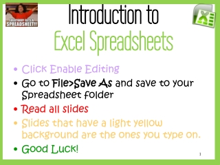 Excel Spreadsheets