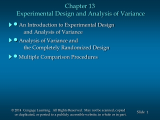 Chapter 13 Experimental Design and Analysis of Variance