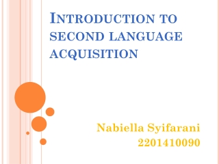 Introduction to second language acquisition