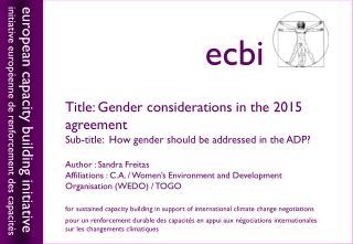 Title: Gender considerations in the 2015 agreement