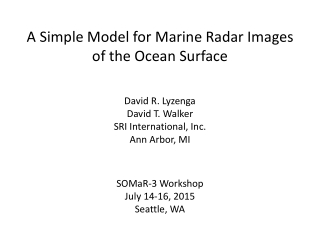 A Simple Model for Marine Radar Images of the Ocean Surface