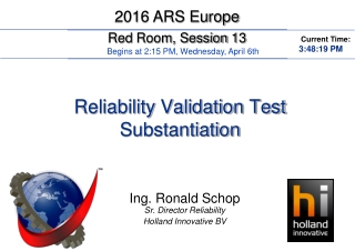 Reliability Validation Test Substantiation