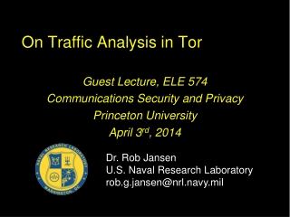 On Traffic Analysis in Tor