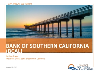 BANK OF SOUTHERN CALIFORNIA (BCAL)