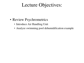 Lecture Objectives: