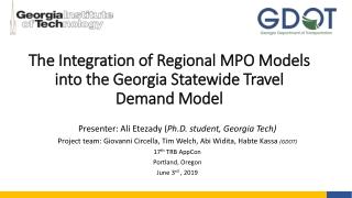 The Integration of Regional MPO Models into the Georgia Statewide Travel Demand Model