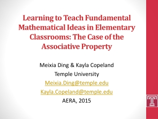 Meixia Ding &amp; Kayla Copeland Temple University Meixia.Ding@temple Kayla.Copeland@temple