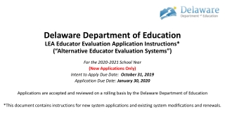 For the 2020-2021 School Year (New Applications Only) Intent to Apply Due Date: October 31, 2019