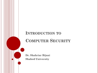 Introduction to Computer Security