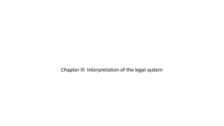 Chapter III Interpretation of the legal system