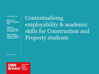 Contextualising employability &amp; academic skills for Construction and Property students