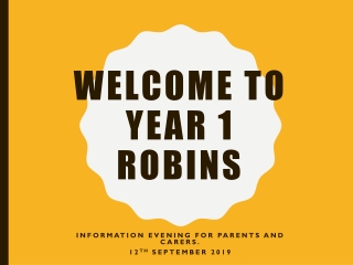 Welcome to Year 1 Robins