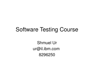 Software Testing Course