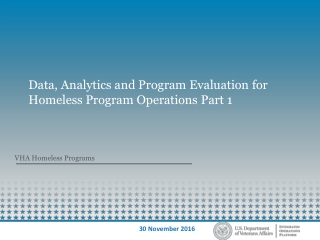 Data, Analytics and Program Evaluation for Homeless Program Operations Part 1