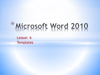 Microsoft Word 2010