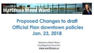 Proposed Changes to Draft Official Plan Downtown Policies