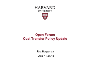 Open Forum Cost Transfer Policy Update