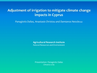 Adjustment of irrigation to mitigate climate change impacts in Cyprus