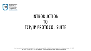 Introduction to TCP/IP protocol Suite