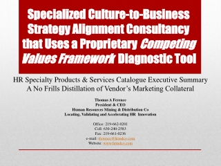 HR Specialty Products &amp; Services Catalogue Executive Summary