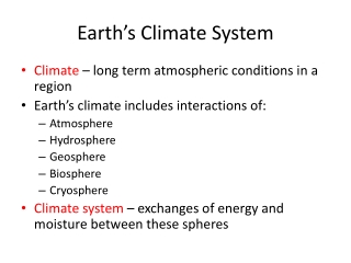 Earth’s Climate System