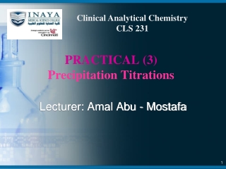 PRACTICAL (3) Precipitation Titrations