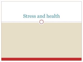 Stress and health