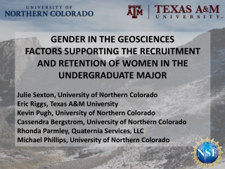 GENDER IN THE GEOSCIENCES