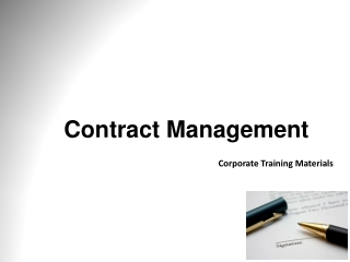 Contract Management Corporate Training Materials