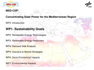 MED-CSP Concentrating Solar Power for the Mediterranean Region WP0: Introduction