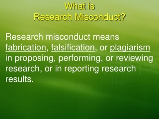 What is Research Misconduct?