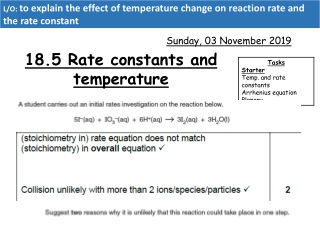 18.5 Rate constants and temperature