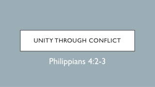 Unity through Conflict