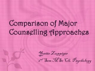Comparison of Major Counselling Approaches