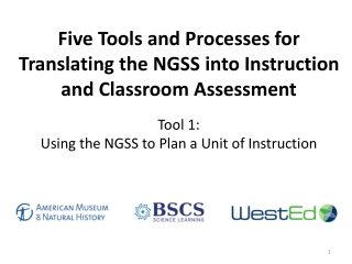 Five Tools and Processes for Translating the NGSS into Instruction and Classroom Assessment