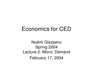 Economics for CED