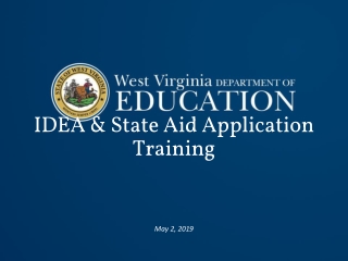 IDEA &amp; State Aid Application Training