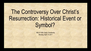 The Controversy Over Christ’s Resurrection: Historical Event or Symbol?