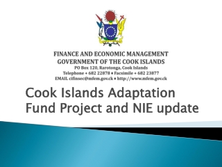 Cook Islands Adaptation Fund Project and NIE update