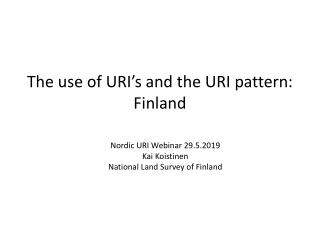 The use of URI’s and the URI pattern : Finland