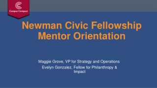 Newman Civic Fellowship Mentor Orientation