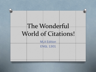 The Wonderful World of Citations!