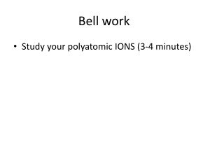 Bell work