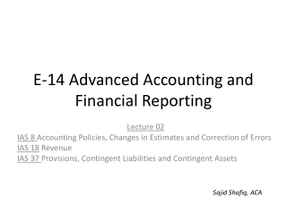 E-14 Advanced Accounting and Financial Reporting