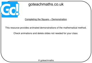 Completing the Square – Demonstration