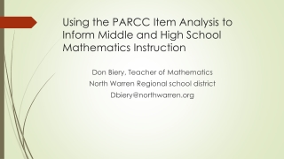 Using the PARCC Item Analysis to Inform Middle and High School Mathematics Instruction