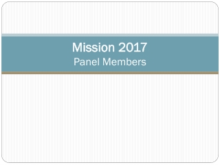 Mission 2017 Panel Members